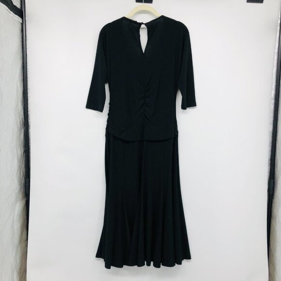 Mesmerize Black Surplice Neckline Half Sleeve Lisa Midi Dress size M - Picture 2 of 16